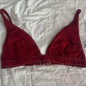 NWTs Garage Red Denim Bralette